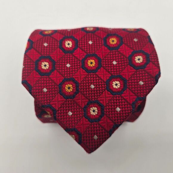 Jos. A. Bank Men's Signature Collection Red Embroidered Silk Tie 4x62 - Picture 1 of 7